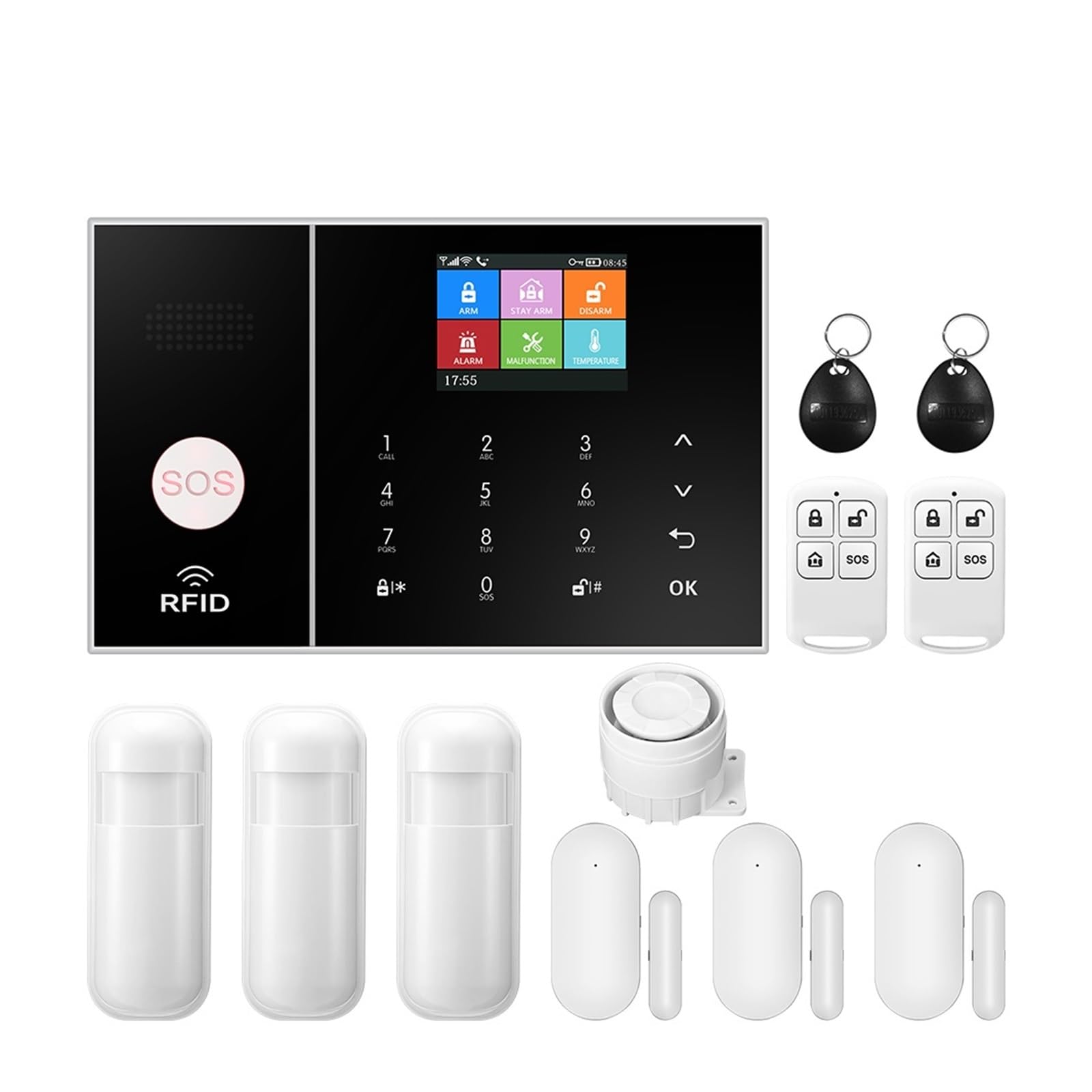 Système d'alarme de sécurité 3G 4G sans fil maison WiFi, kit alarme antivol Tuya Smart Life par APP