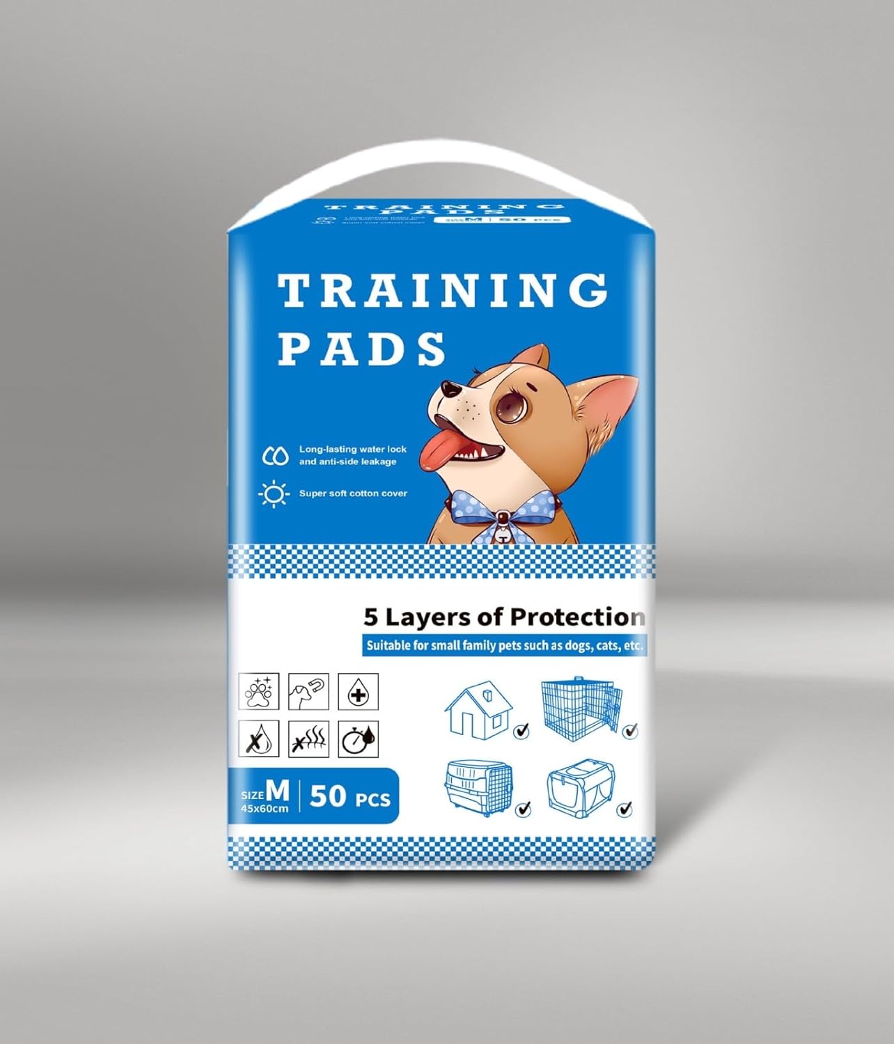 Training Pads for Dogs and Cats, 5 Layers, 50 Count, Size M