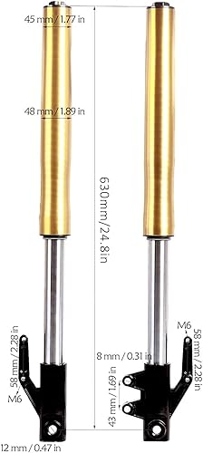 Miniatura 3 de YC Yier Horquillas delanteras de 24.803 in, abrazadera de árbol triple de 451.890 in con eje de 0.472 in para mini Pit Monkey Dirt Bike Razor MX650