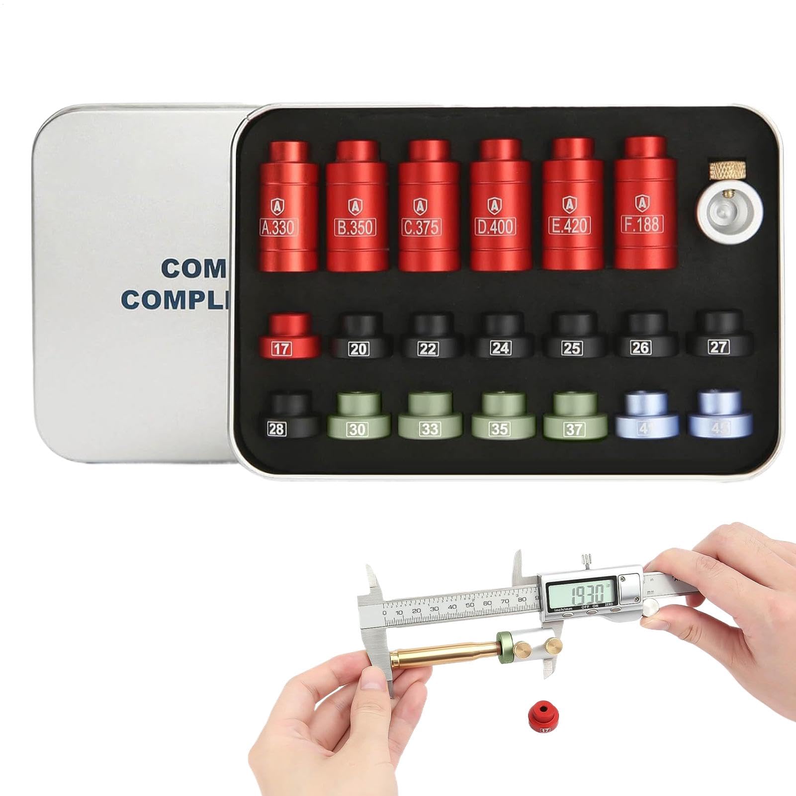Bullet Comparator Kit, Headspace Gauge for Reloading, Headspace Gauge Comparator Kit, Reloading Supplies, Reloading Equipment, Bullet Comparator Kit with Inserts, Headspace Gauge Comparator, 14