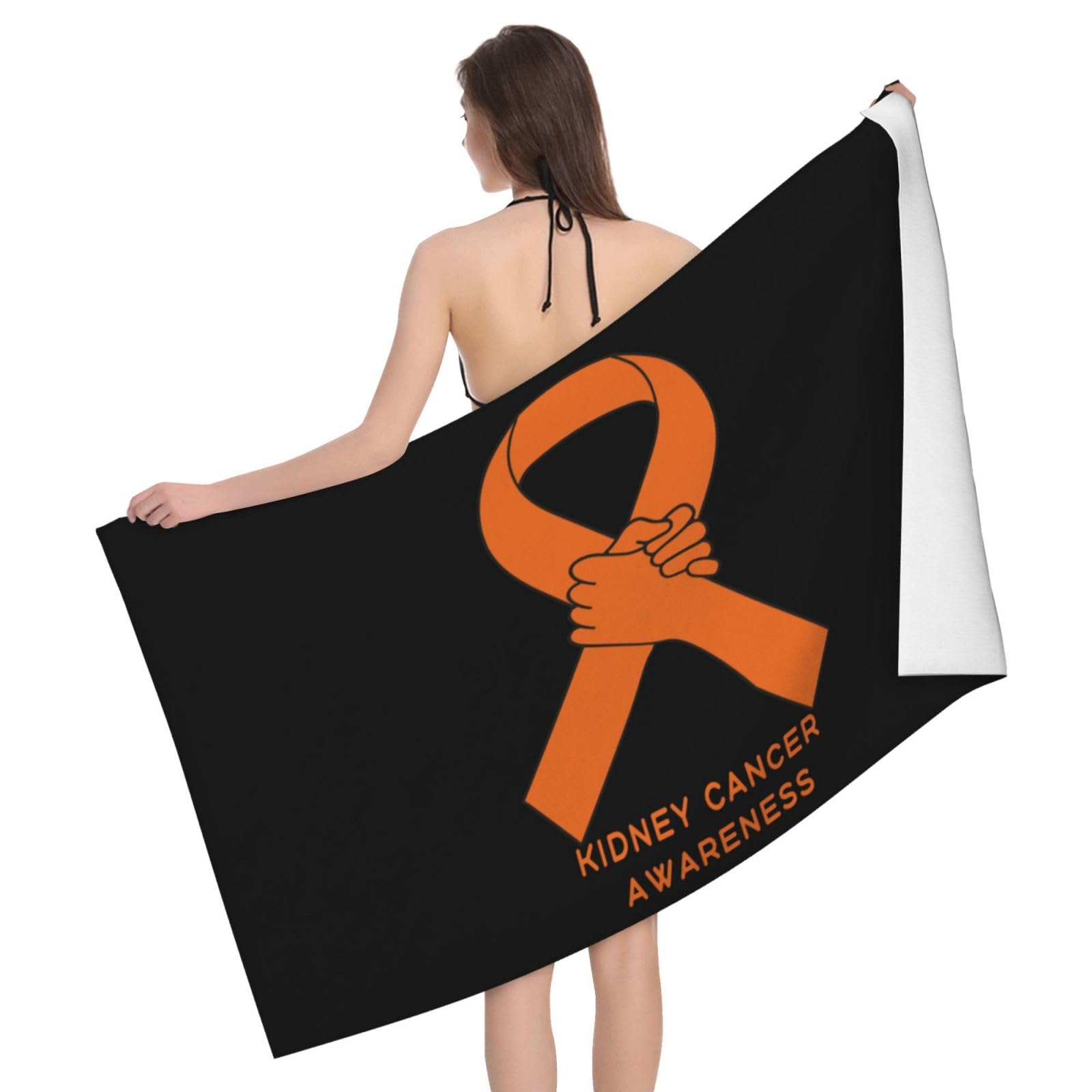 HLBSDM Microfiber Kidney Cancer Awareness Beach Towel Quick Dry Soft Sand Free Beach Towels for Pool Swim Beach Lightweight Thin Towels