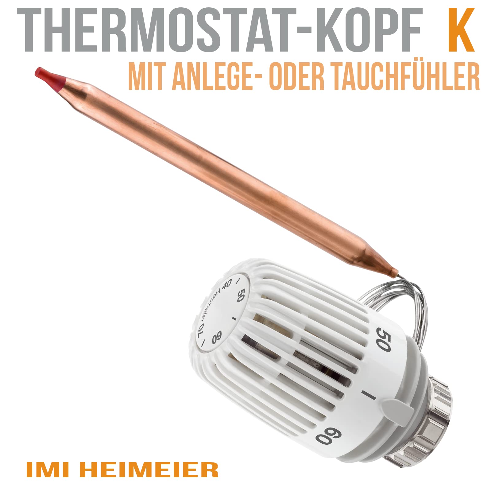 TA Heimeier Thermostat-Kopf ohne Zubehör 40-70 Grad celsiys, 6602-00.500