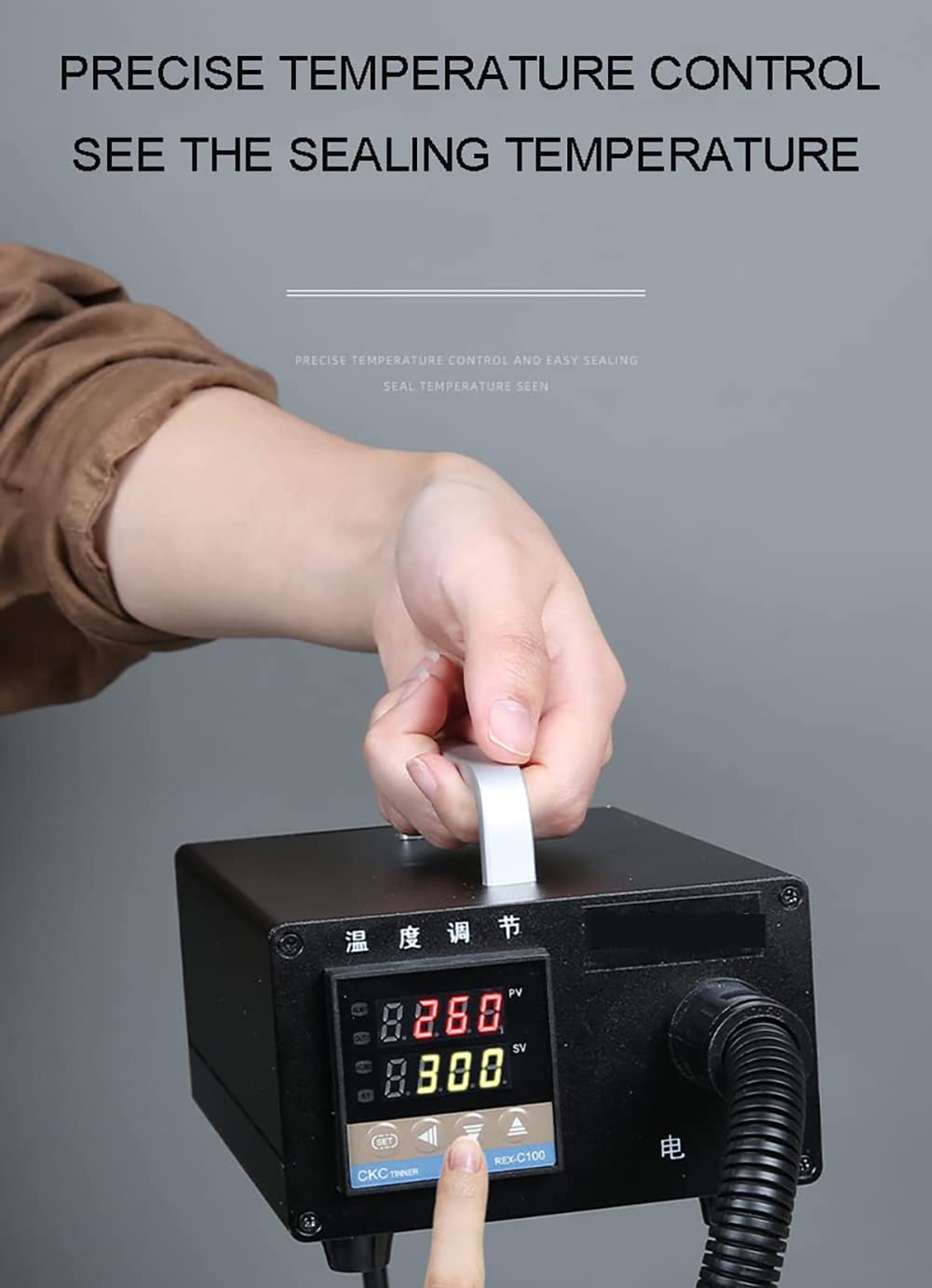 Sigillante a caldo portatile, larghezza di tenuta 10 mm, attrezzatura portatile per sacchetti di carta kraft, in Mylar, alluminio, cellophane, ideale per imballaggi e conservazione di alimenti