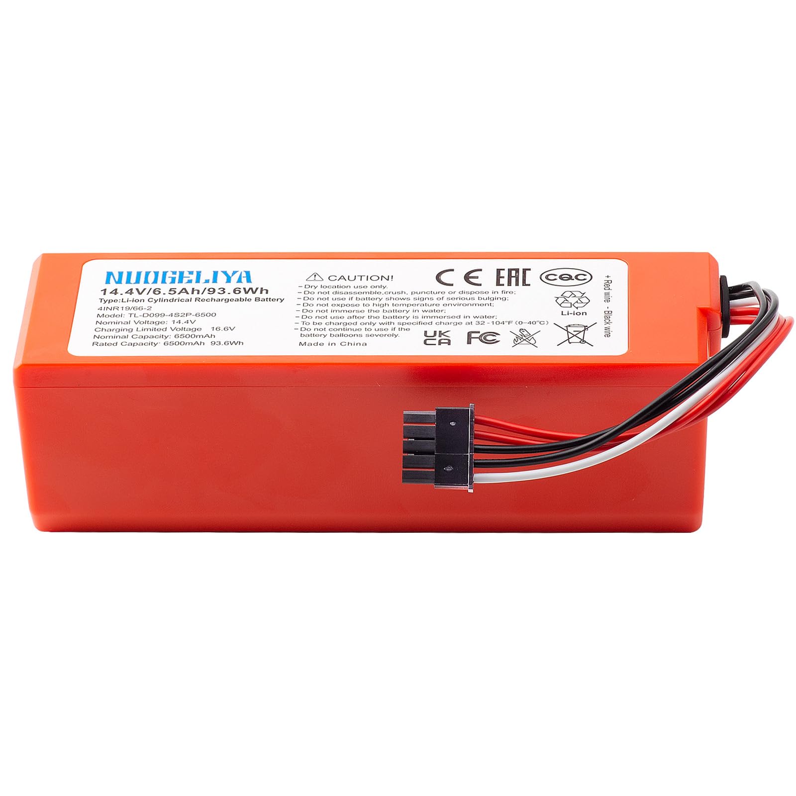 NUOGELIYA Replacement Battery for Xiaomi Mi Robot Xiaomi Mijia 2 Generation Pro 2pro No Wash MJSTS1 D099 MJSTP 14.4V 6500mAh Li-Ion
