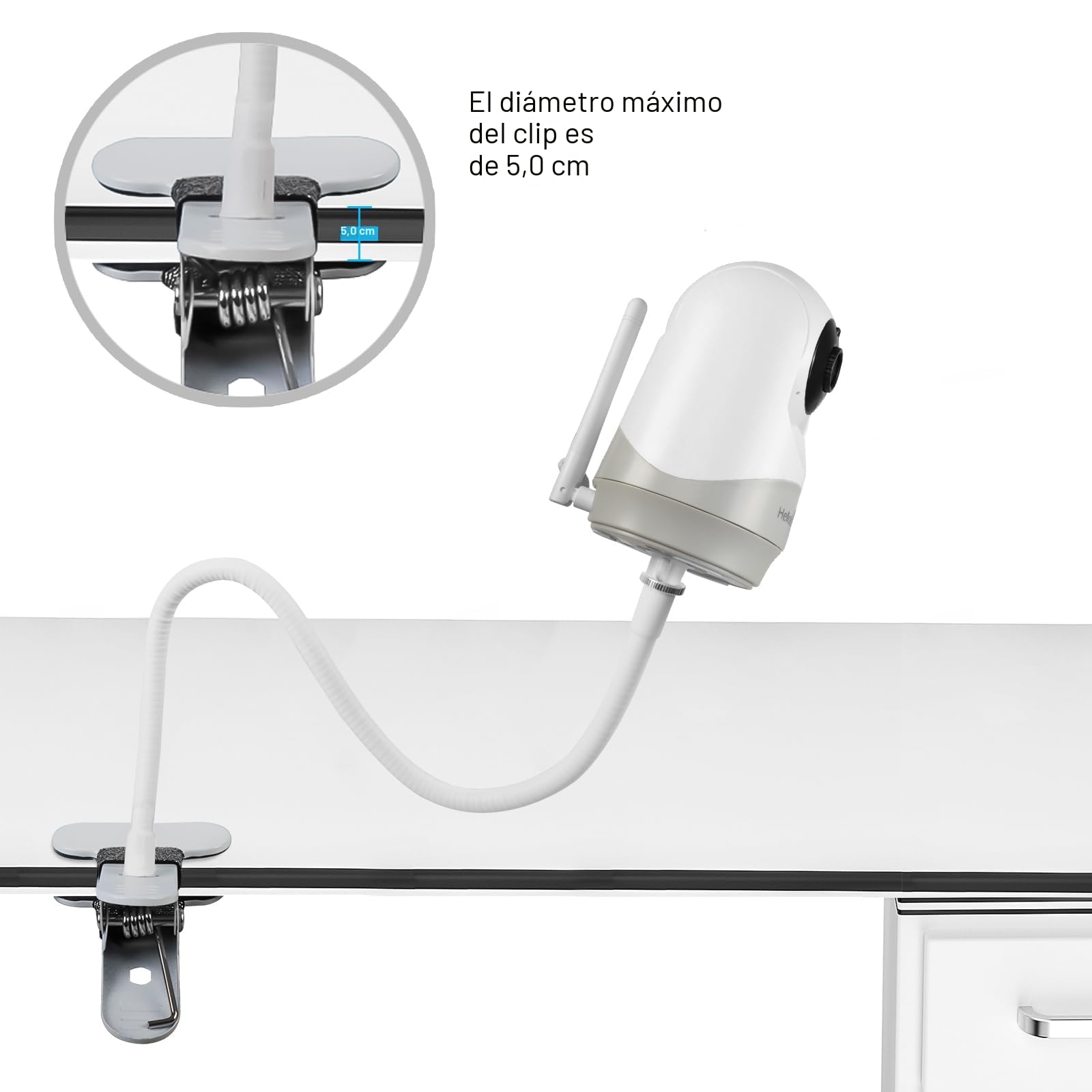 Soporte para monitor de bebé para monitor de video Hello Baby, soporte flexible para cámara de bebé, soporte de cámara de bebé para cuna, compatible con monitor de bebé HelloBaby