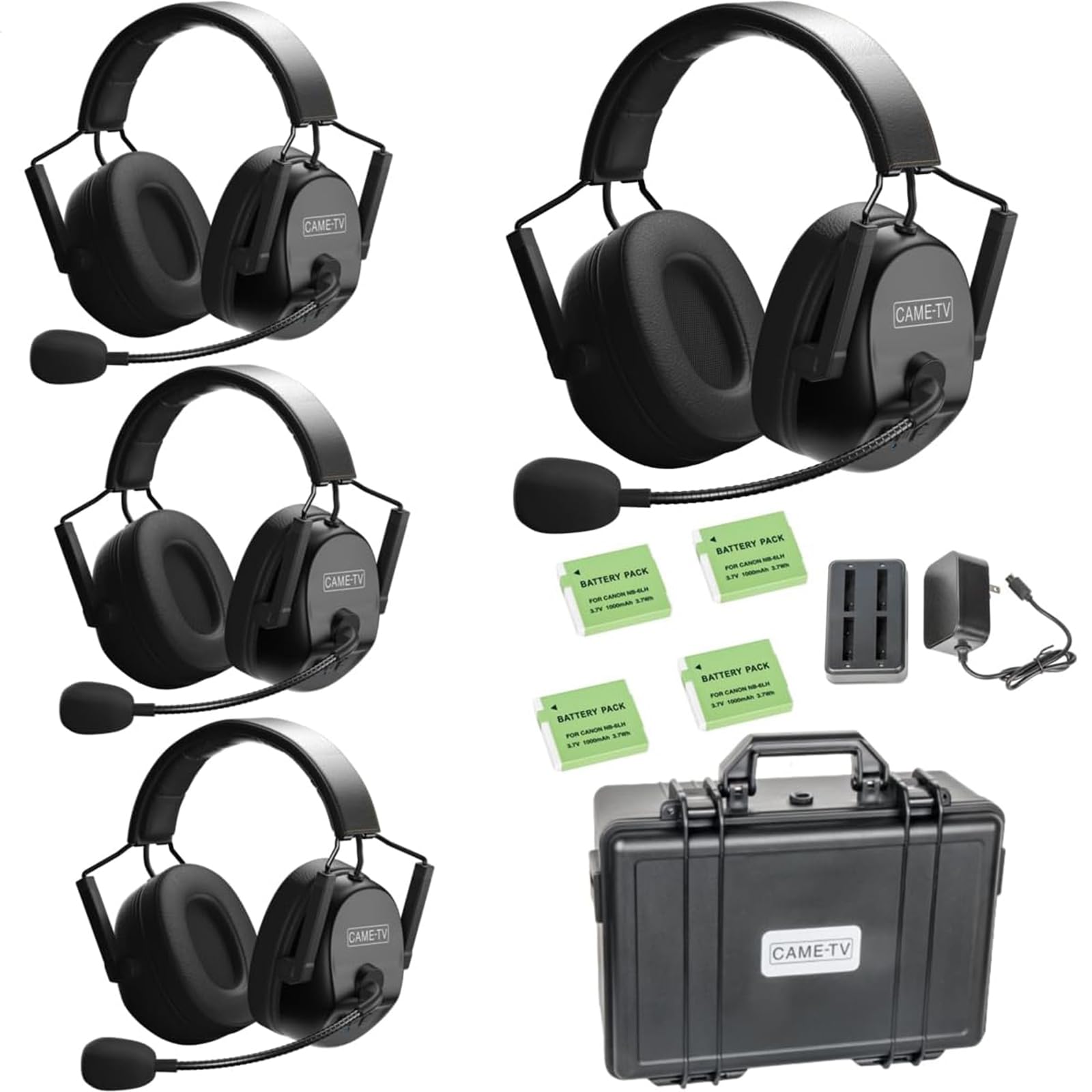 cametv Kuminik8 Wireless Intercom Headset System Noise Cancellation, 1500ft Team Communication Group Talk, Zero Delay Mute Function Single-Ear Headset Film Video Production Coach with HUB 9 Users — view 12