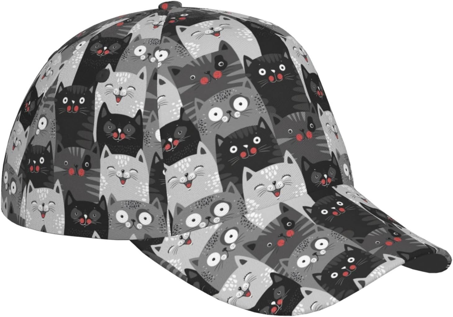 Cute Cat Print Hats Outdoor Cap Adjustable Cats Baseball Snapback Hat Cartoon Cat Cap for Women Men