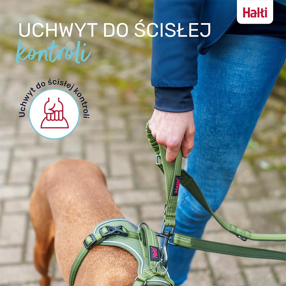 Wielofunkcyjna smycz dla psa Halti Anatomia | Rozmiar L, Szary | Dwustronna smycz amortyzująca, idealna do spacerów i treningów. Wygodny uchwyt, lekka i odblaskowa. Odpowiednia dla szczeniąt