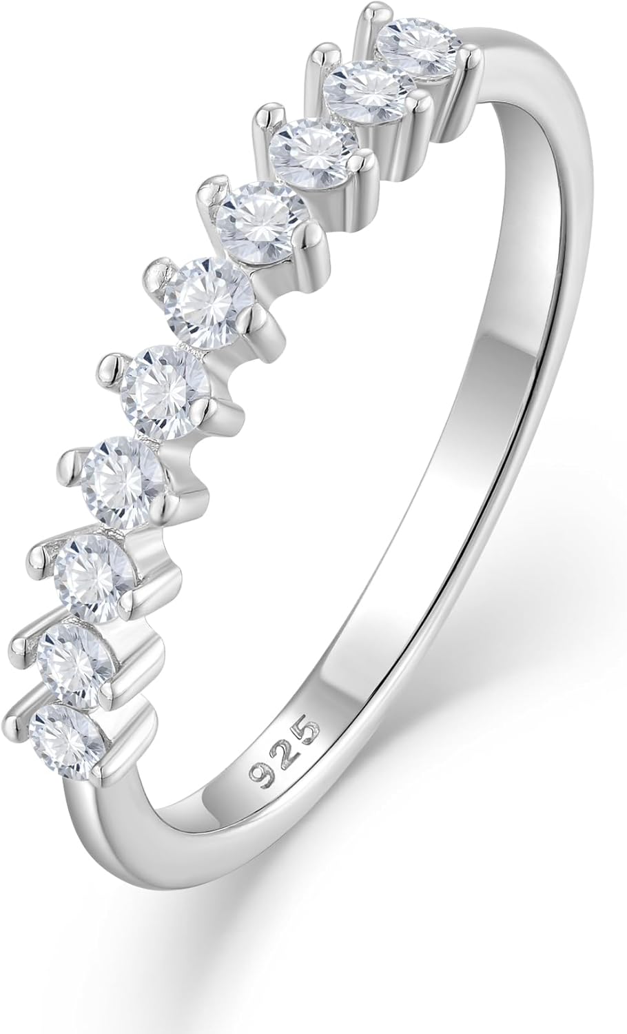 Stackable Rings for Women 925 Sterling Silver Eternity Ring Anniversary Wedding Band Birthstone Jewelry Gifts for Women Size 5-10