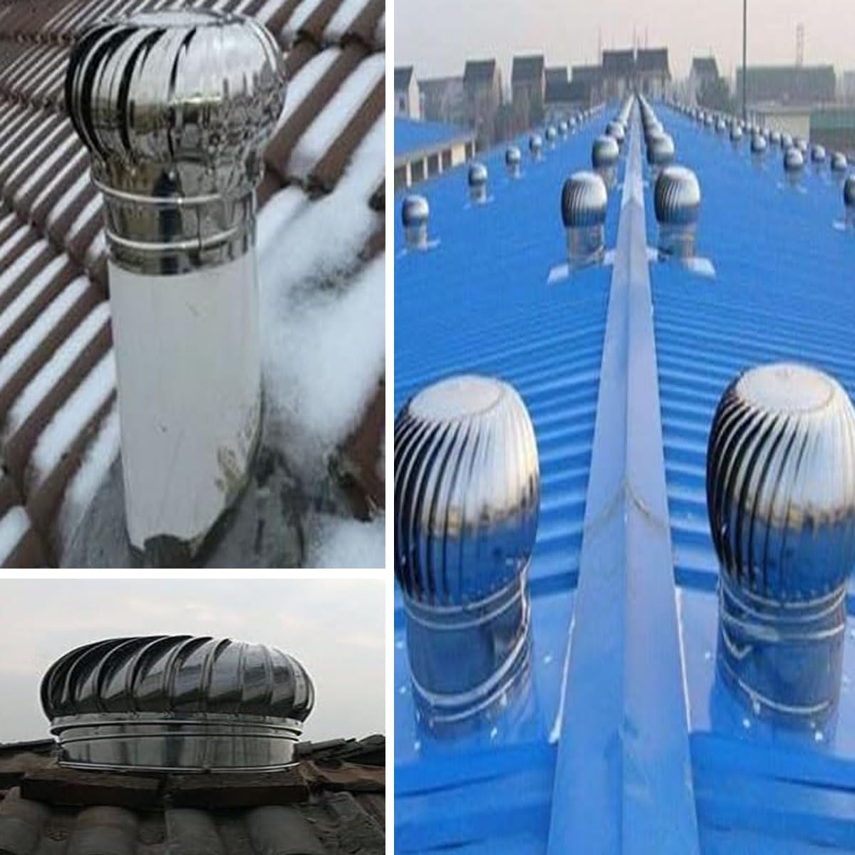 Osłona komina ze stali nierdzewnej 201 na zewnątrz, obrotowa osłona komina wydechowego, osłona komina, odporna na śnieg, łatwa instalacja (11 cm)
