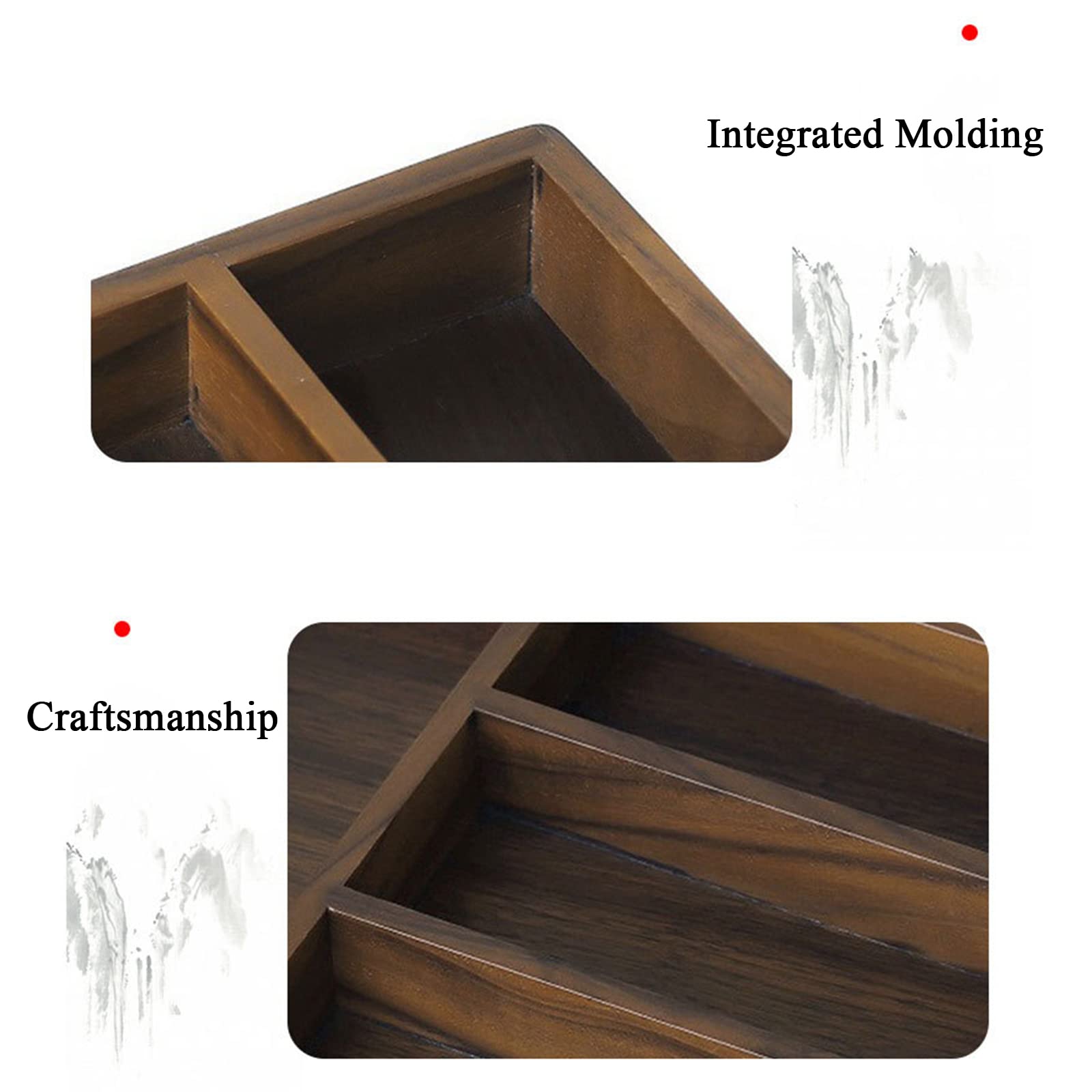 Este Organizador de cajones de Cocina expandible y Organizador de Utensilios, Bandeja portátil para Cubiertos con separadores de cajones, Caja insertable de Madera Ajustable para Utensilios