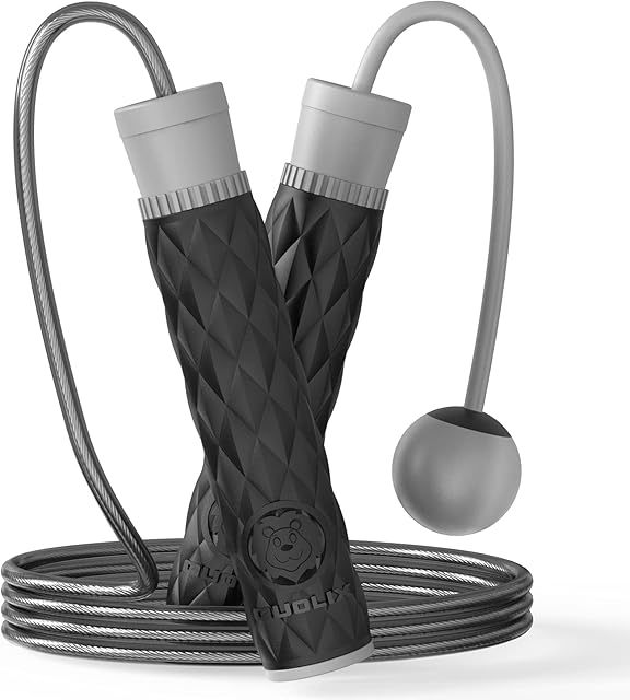 Ropeless Skipping Rope Adult Fitness with Anti-Slip Handle, Cordless Skipping Rope for Women and Men, Adjustable Jump Rope for Boxing, Speed, Crossfit, Exercise, Gym, Workout, Sports, Indoor & Outdoor
