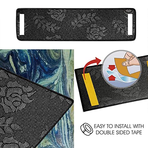 Marbled Blue Green And Golden Abstract Liquid Marble Stair Treads Runner Non Slip Self Adhesive Carpet Safety Rug Mats For Wooden Steps Kids Dogs Indoor Outdoor Step Covers 13Pcs #TOP4