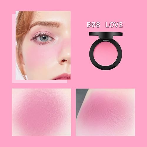 Miniatura 2 de LAMUSELAND Colorete duradero mate de terciopelo suave de 8 colores (B08 LOVE)