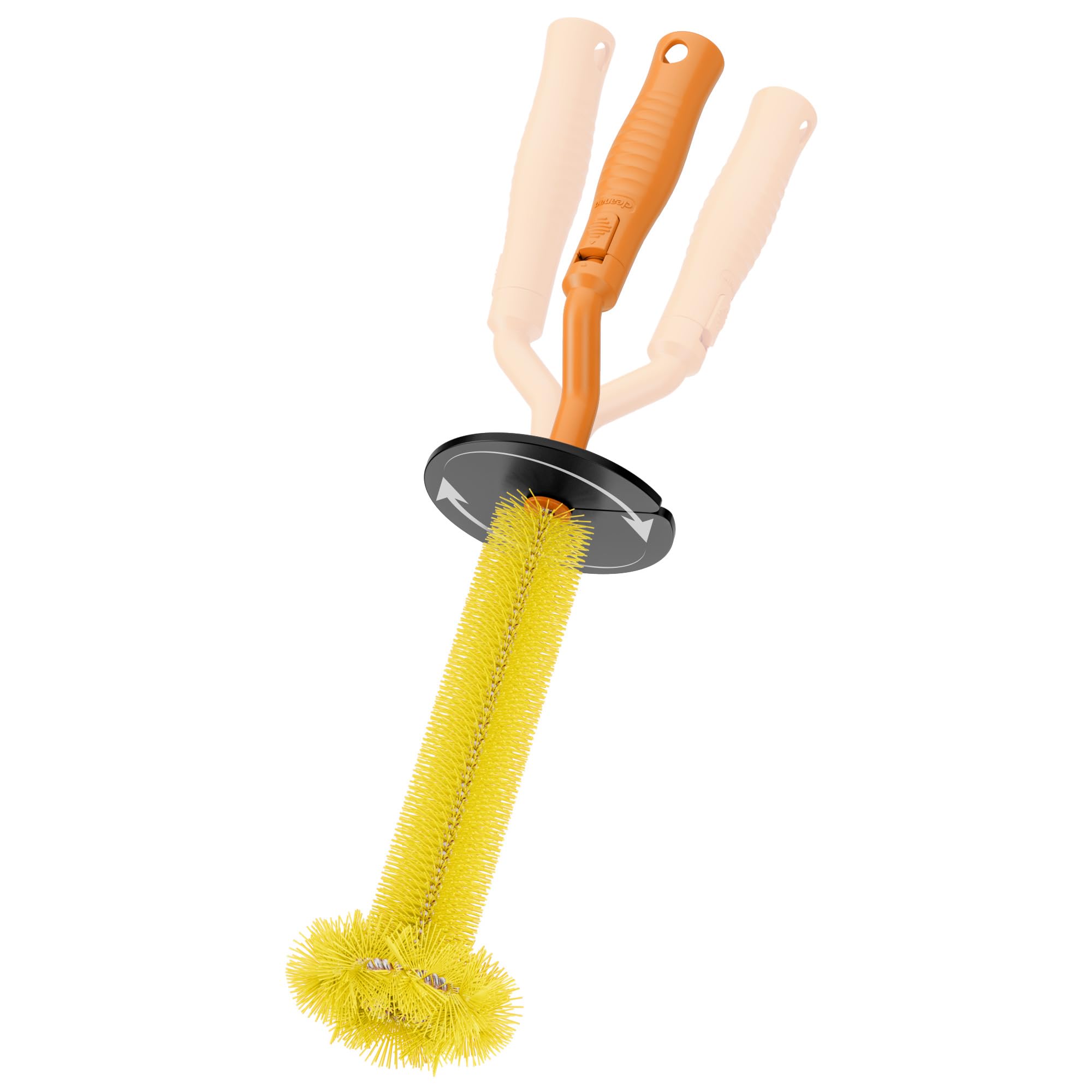 Universal Garbage Disposal Brush – 360° Rotating Head with Rubber Splash Guard, 17.7 Inches,Long-Handle Sink & Disposer Cleaner