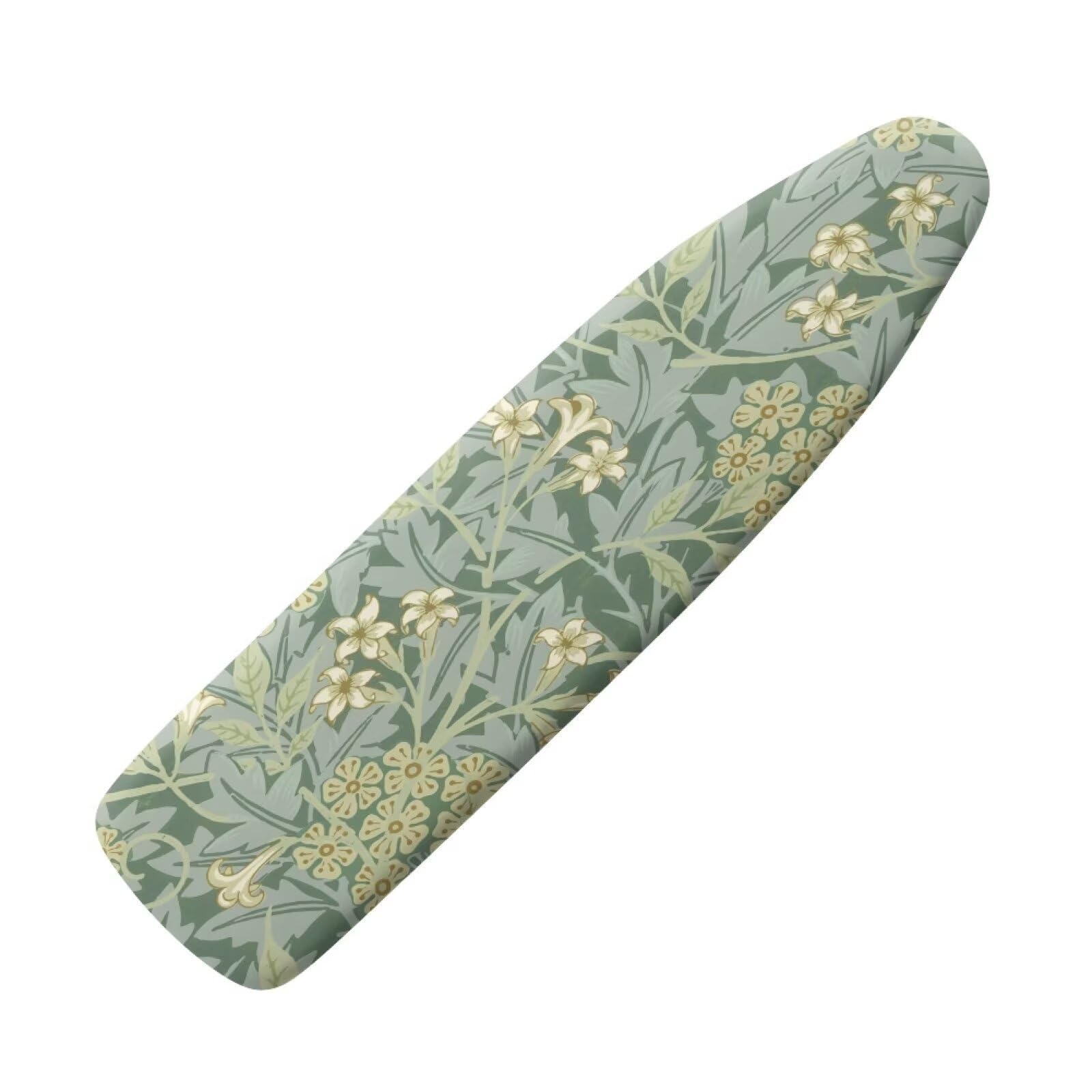 Drnuikhe Green William Morris Floral Print Ironing Board Cover with Elastic Edge 3 Bottom Nylon Buckle Straps Breathable Resist Scorch Staining Suitable for Iron Board House Home Decor
