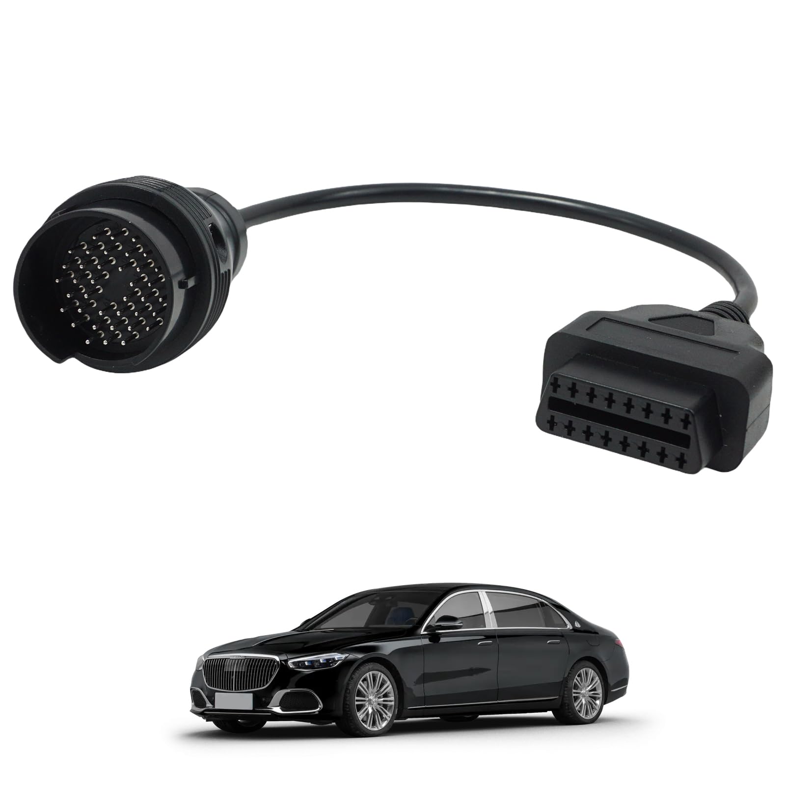 Adaptador de Diagnóstico OBD2 de 38 Pines, Conector OBD2 de 16 Pines a OBD1 de 38 Pines para Mercedes, Adaptador de Conector OBD Compatible con vehículos Mercedes, Cable de 30 cm