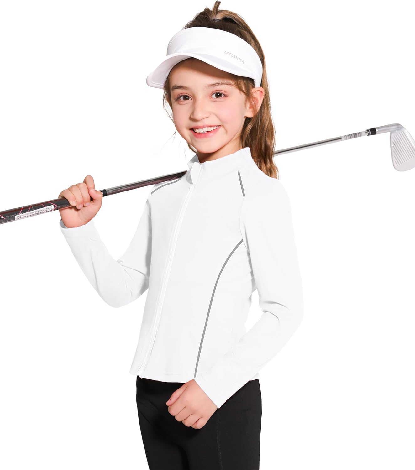 Girls Athletic Jacket Zip Up Horse Riding Shirts Kids Yoga Jackets Workout Coat