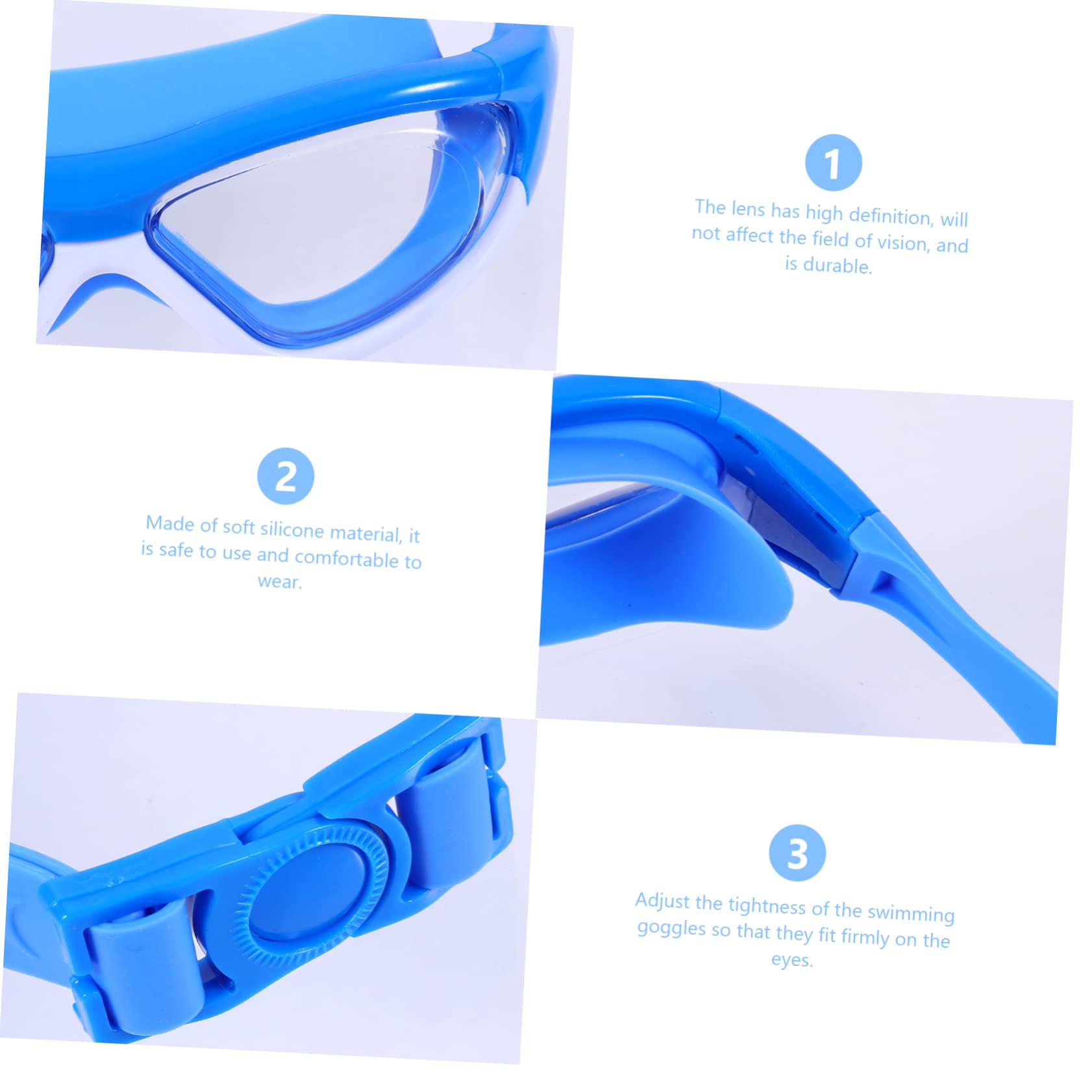 BESPORTBLE 2 Piezas De Correa Para Niños Antiniebla Azul Ancho Fugas Y Azul Gafas Antitransparentes Para Adolescentes Piscina Jóvenes Niños Nadar Gafas Protectoras