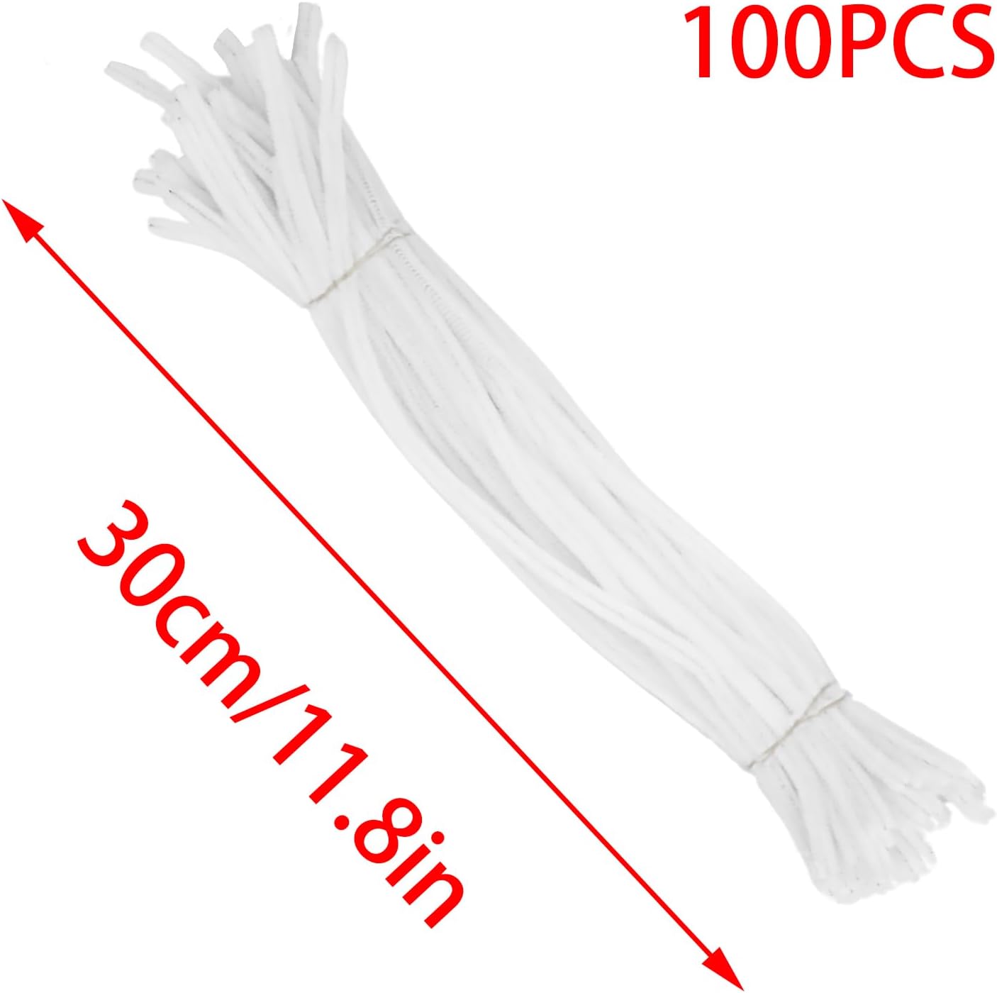 Pocoxll 400 Pack Pipe Cleaners Chenille Stems, 0.24 x 12 Inch Pipe Cleaners for Creative Home Decoration Supplies and Crafts Project(White)