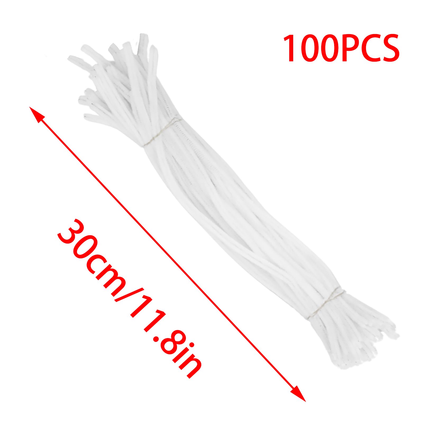 Pocoxll 400 Pack Pipe Cleaners Chenille Stems, 0.24 x 12 Inch Pipe Cleaners for Creative Home Decoration Supplies and Crafts Project(White)