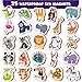 Little World Large Set of Safe and Durable Fridge Magnets for Toddlers 1-3 | Foam Refrigerator Magnets for Kids with Gift Box | Waterproof, Non-Toxic Zoo Magnetic Animals for Children and Babies 1+