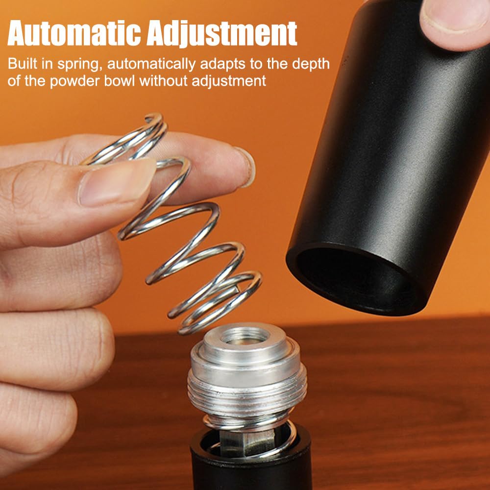 Tamper per Caffè, Pressino per Caffè Espresso a Doppia Molla Senza Regolazione in Acciaio Inossidabile con Tappetino Silicone, Pressa Caffè per Campeggio, Ufficio, Case