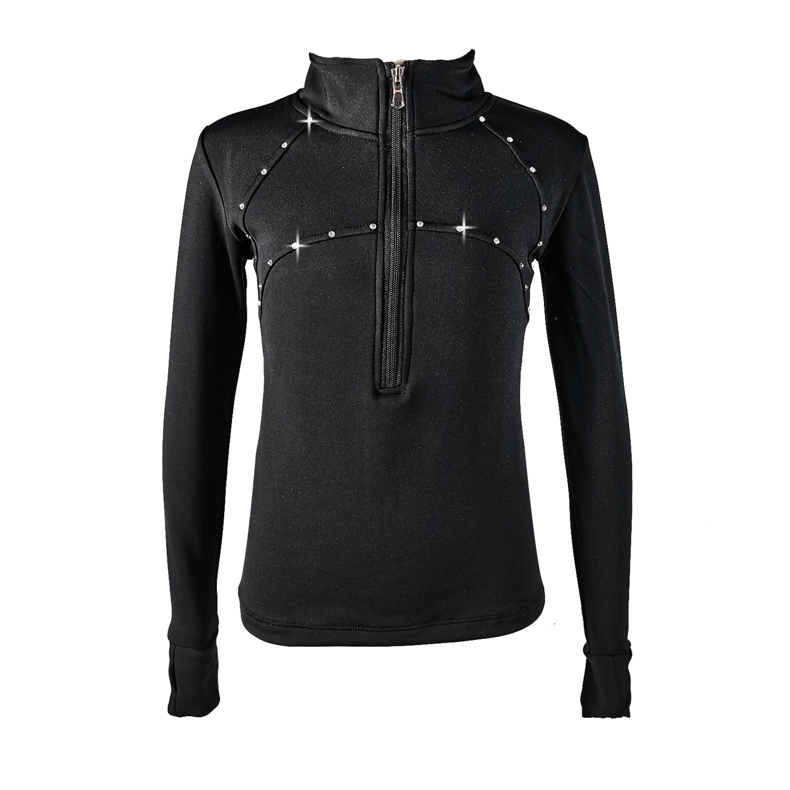 JoyCanGirl's Sparkling Ice Skating Training Jacket Diamond Plush Top Premium Skating Training Clothes for Girls