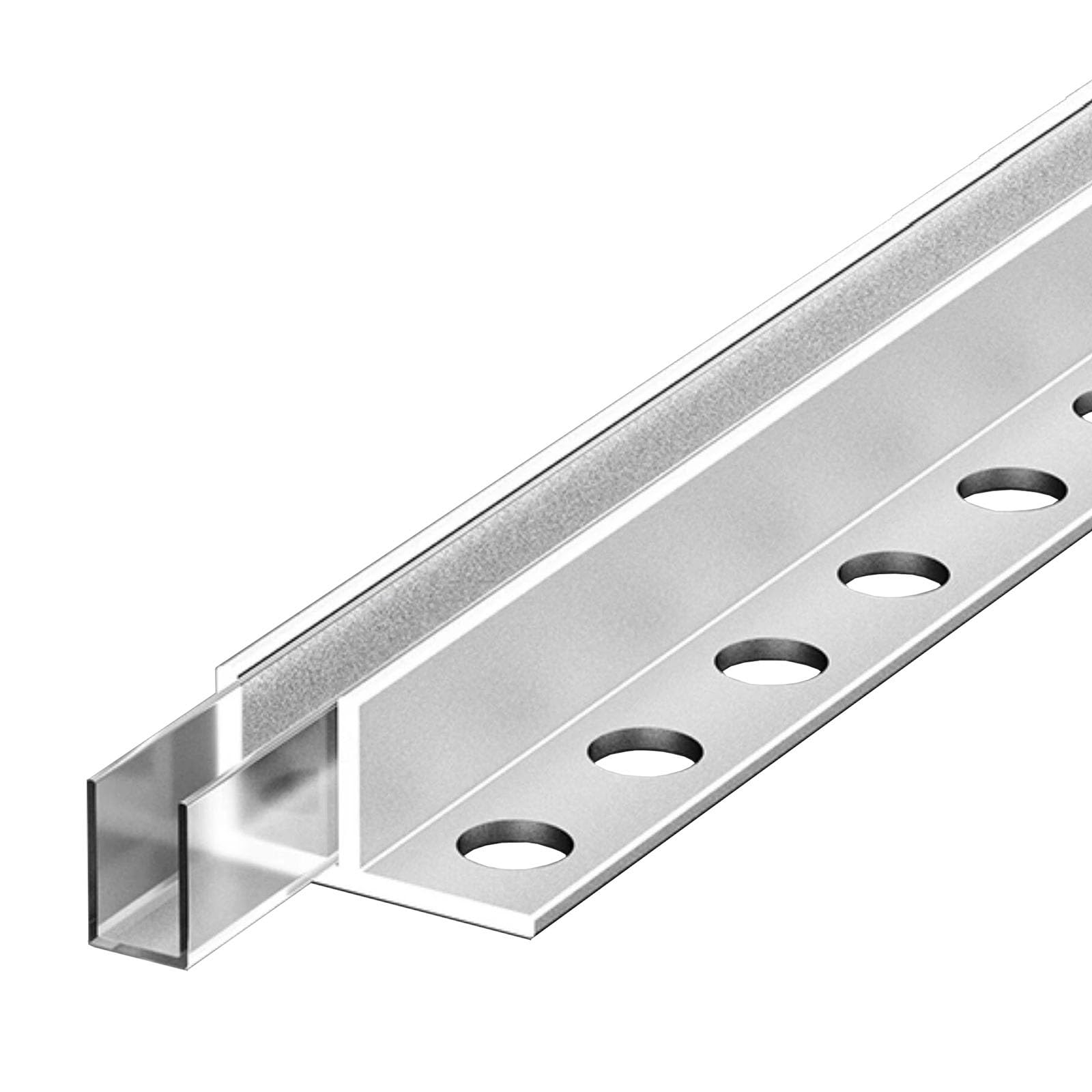 JYHHCYS Versatile Aluminum Glass U Channel, 95 Inch Length Channels Deep Square Trimless, 2 Mm Thickness Frameless Shower Door U-channel for Stair Handrails, Balcony(Silver,For 12mm/0.47in glass)
