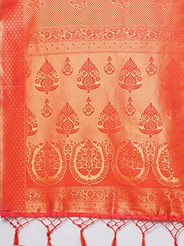 Image of AKHILAM Women's Banarasi Silk Woven Design Saree With Unstitched Blouse Piece (KUNT1880 Parent)