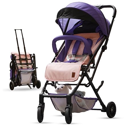 Lifelong Newborn/Toddler/Baby Stroller 0 to 3 Years -One Hand Foldable -Travel-Friendly Trolley- Lightweight Pram- 5 Point Safety Harness, 360 Swivel Suspension Wheel, Cup Holder & Mosquito Net, Blue