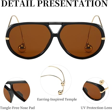 Product image for Oversized Retro Aviator Sunglasses - 5