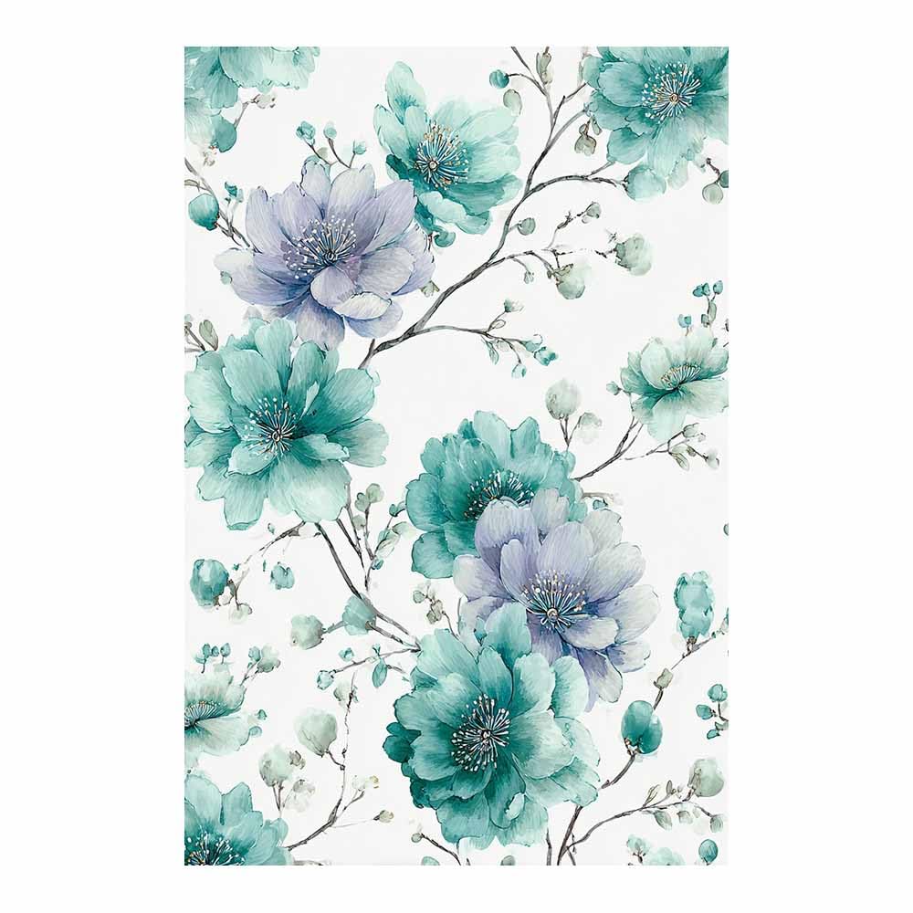 Xeniou Multicolor Flower Canvas Wall Art Teals Purple Floral Art Canvas Wall Art, For Bedroom Bathroom Living Room Home Wall Decor(Multicolor)-60X90cm Unframed
