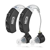 Behind the Ear Sound Amplifier - BTE Hearing Ear Amplification Device and Digital Hearing Aids for Seniors PSAD for the Hard of Hearing, Noise Reducing, Black, By MEDca