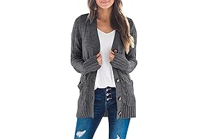 Relaxed Cable Knit Gray Cardigan Sweater: Stay Cozy in Style