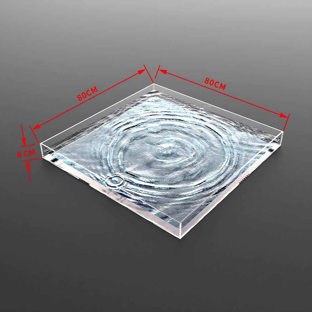 Zfmnoyev Acrylic Water Tank, Cosmetic Shooting Tray, Shallow Water Transparent Tank, 6/10CM Height Shooting Props Photography Storage Tray(80x80x6cm)