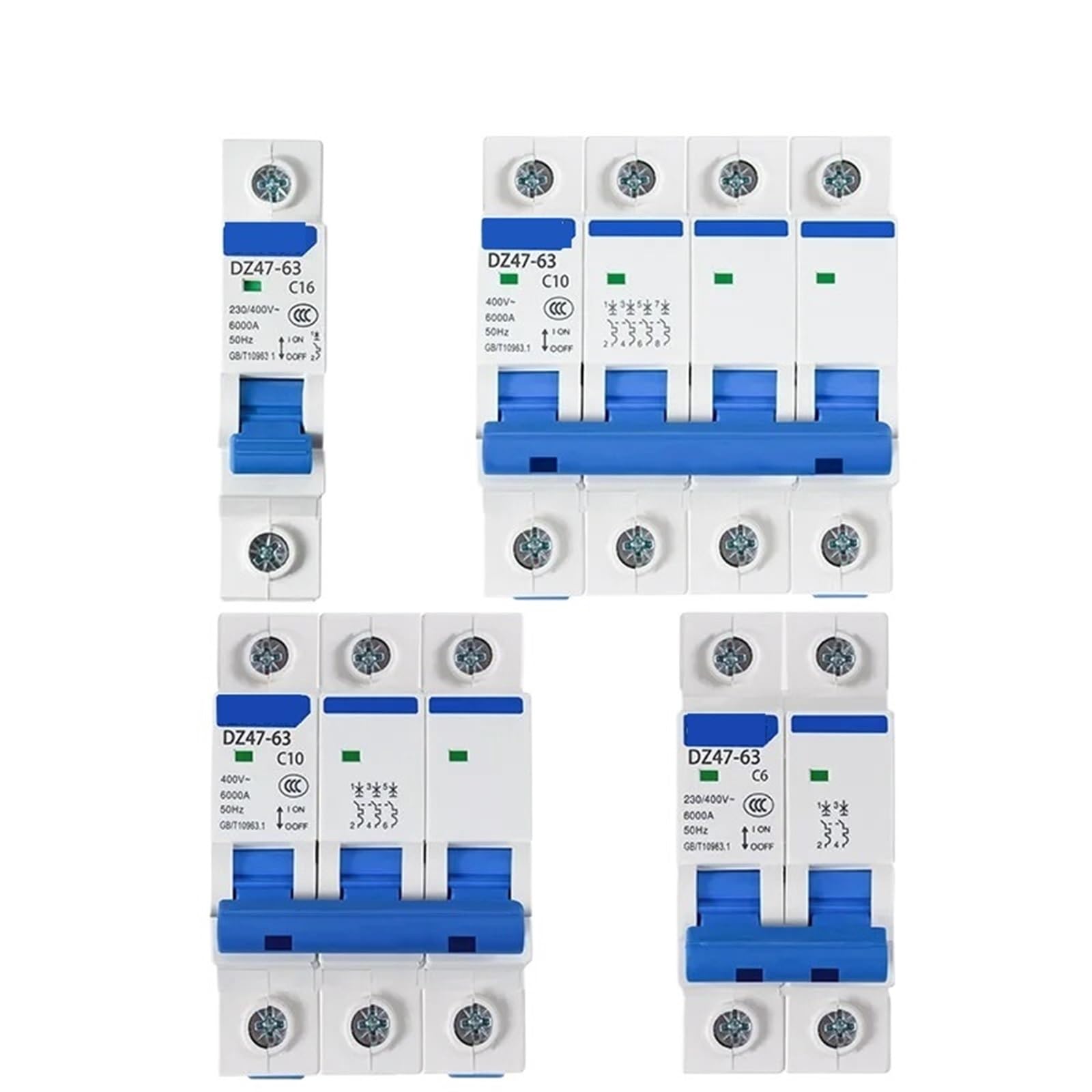 Disjoncteur miniature contre les surcharges électriques Type C 3P 25A haute performance