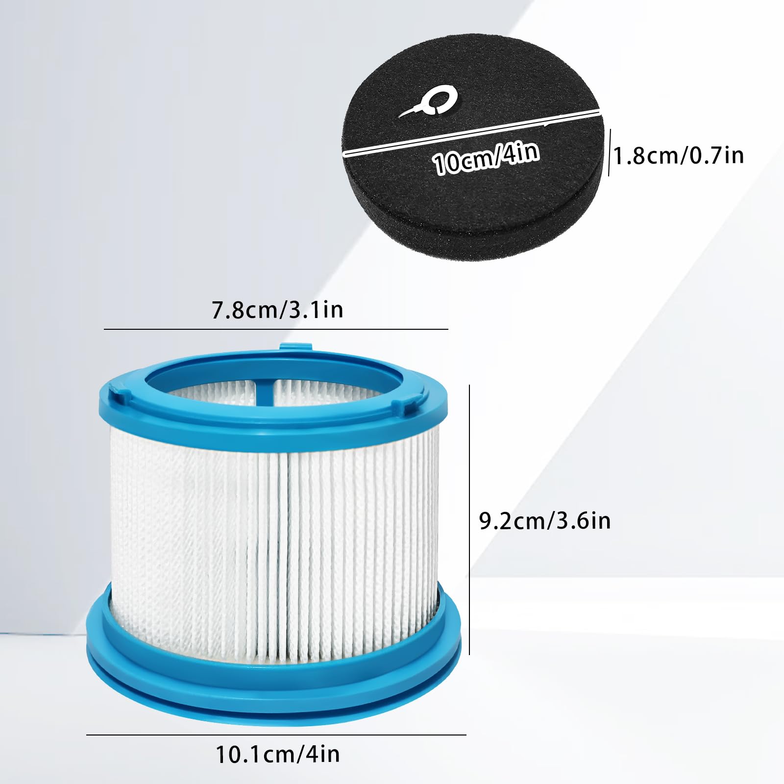filtros de repuesto para Bissell PowerClean FurFinder/PowerClean FurGuard (4091N y 4245) aspiradoras inalámbricas, 2 filtros HEPA + 4 prefiltros