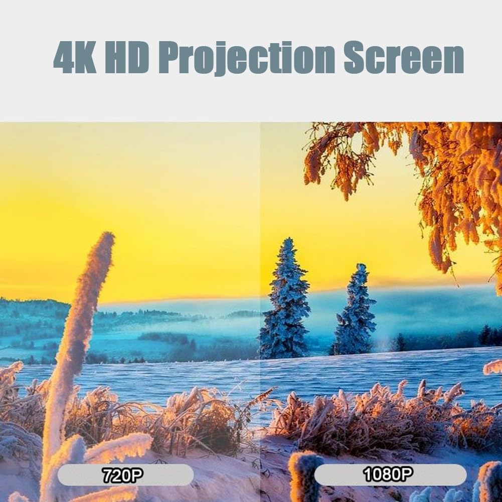 Pantalla de Proyección para Exteriores de 100 120 Pulgadas, Pantalla de Cine Portátil con Formato 16:10 y Resolución 4K HD, sin Arrugas, Ideal para Cine en Casa, Fiestas y el Jardín(92inch)