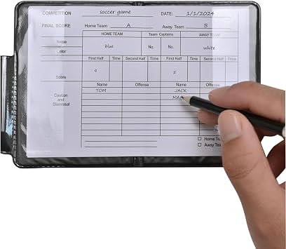 Soccer Referee Score Sheets, 100PCS Score Sheets Red and Yellow Card Accessories