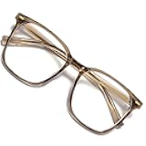 Oversized Square Blue Light Blocking Glasses for Women Men, Anti-Fatigue Computer Monitor Gaming Glasses Reduce Eye Strain(Brown)