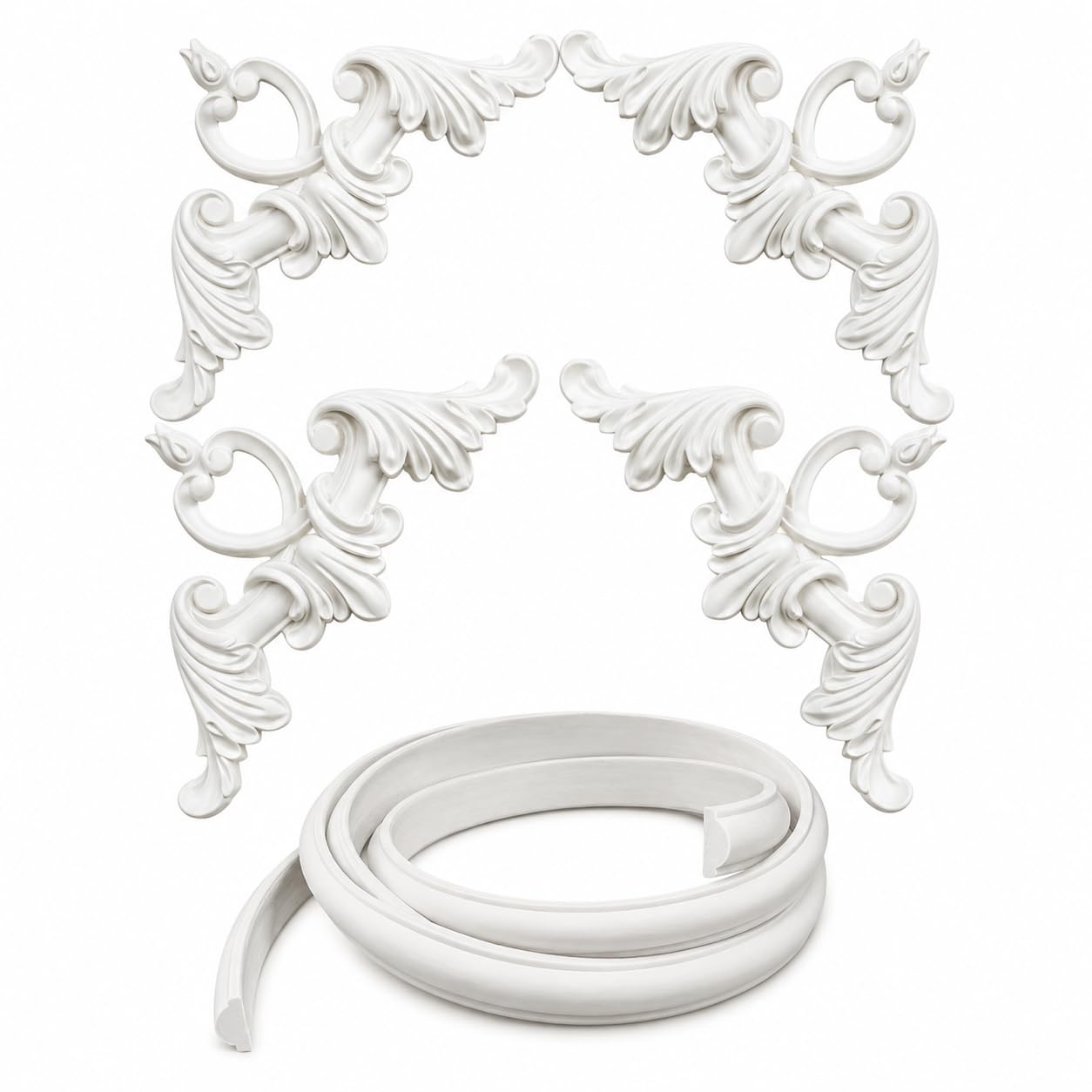 Listew Sztukatorskich Ornamenty Ścienne Do Mebli Rzeźbione, Narożne 12cmx12cm,10m