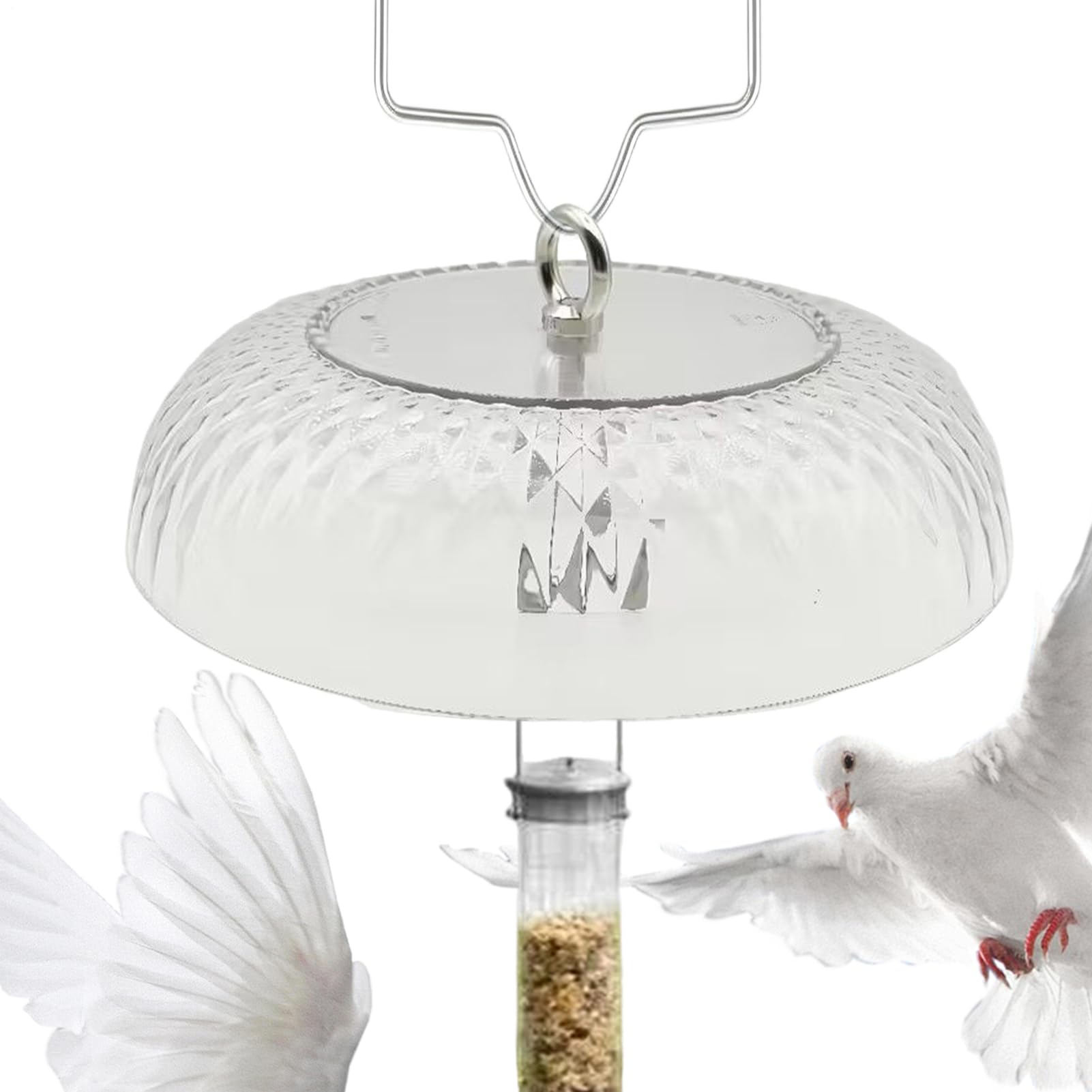Protector de comederos para pájaros contra la lluvia y cúpula transparente de jardín