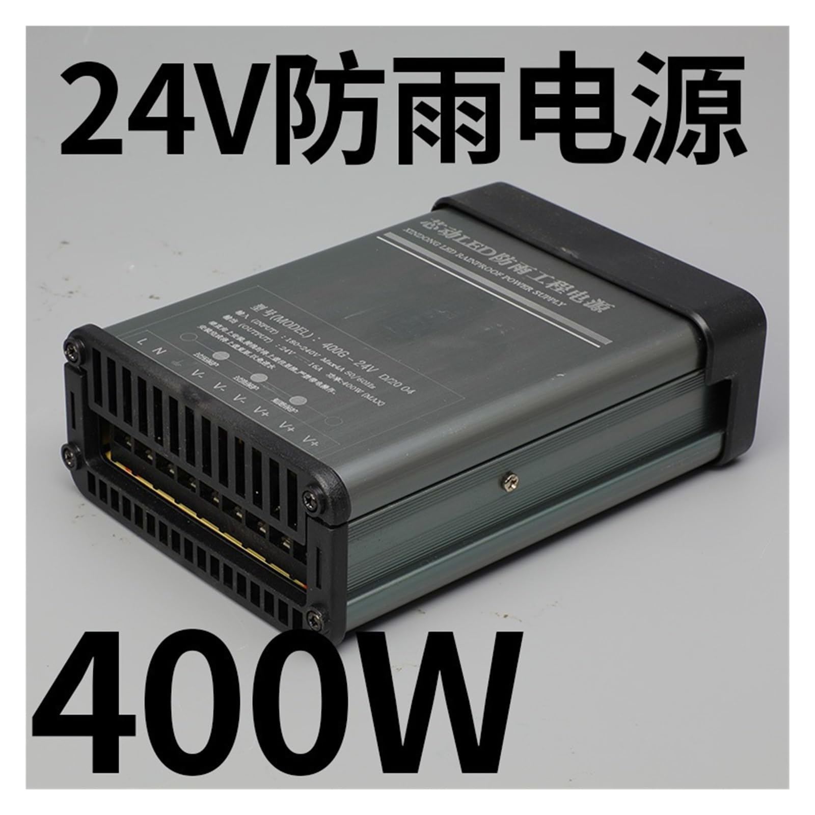 THREELEMON Rainproof Power Supply LED Light Box Power Supply Low Voltage 12V/24v/36v Linear Light with Transformer 220 RPM DC Switching Power Supply(24V-400W)