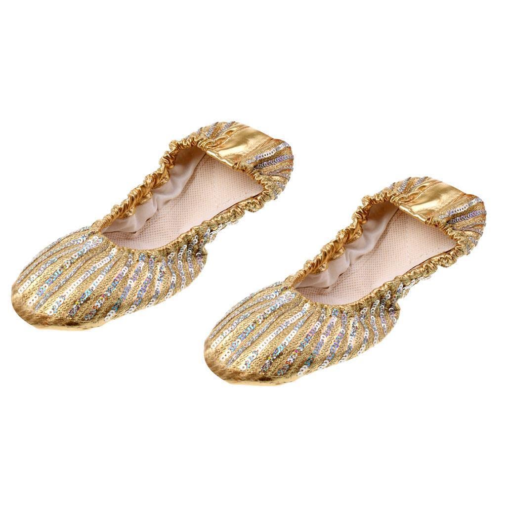 Sharplace Paire Chausson de Danse Orientale en Paillette Semelle PU Souple Chassure Ballet Fille