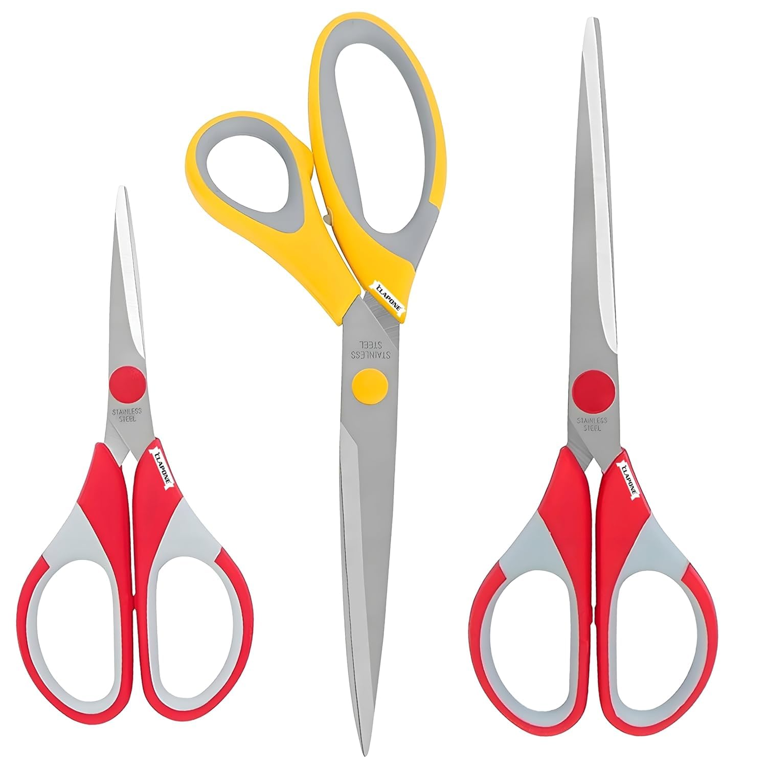 Scissors Set Stainless Steel Multicoloured Scissors at Different Sizes for Household Home & Kitchen Office, Art & Craft Sewing Cloth Cutting Tailor Scissors (Pack Of 3)-image-33