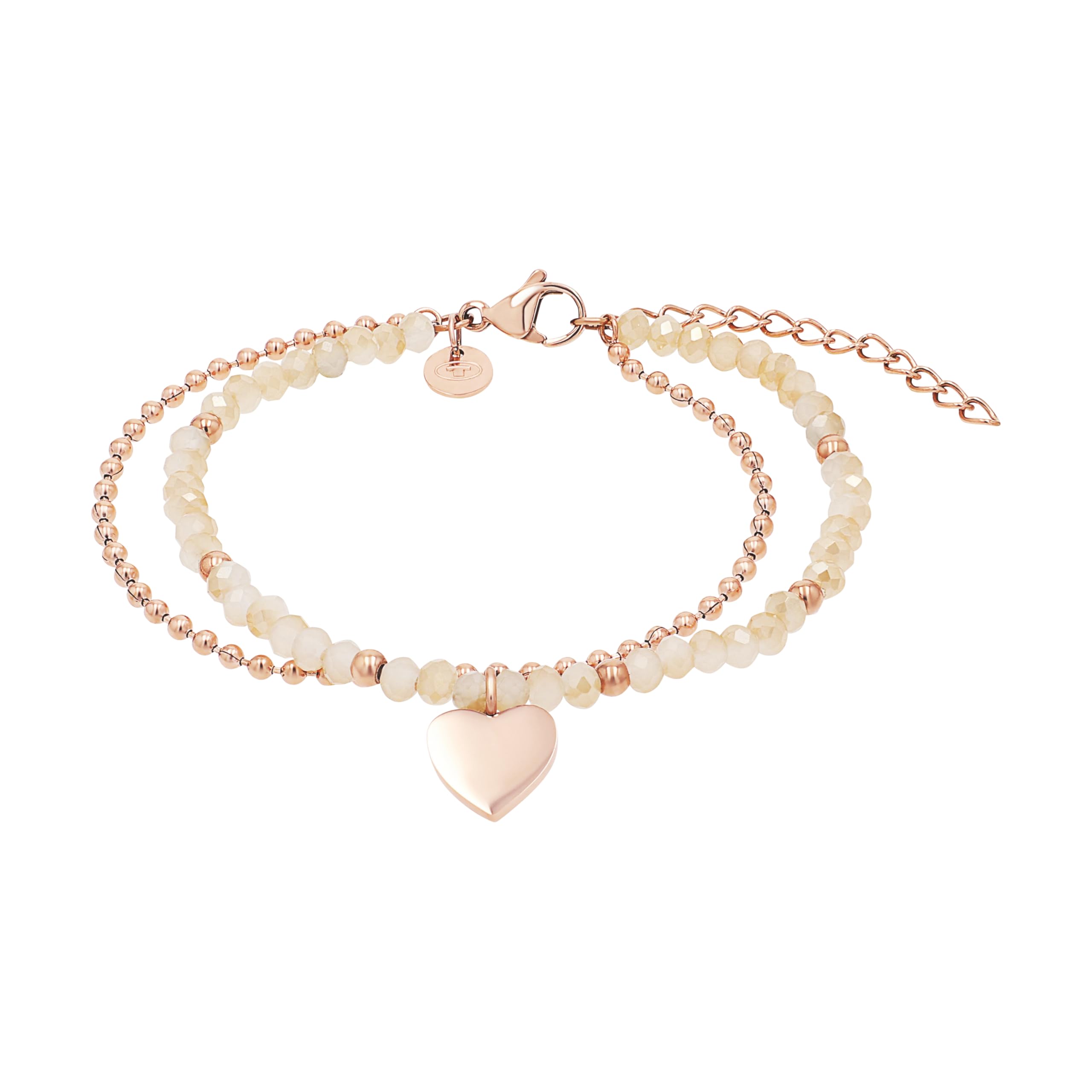TOM TAILOR - Damen Armband Edelstahl - Rosé - mit Glas - Herz Anhänger