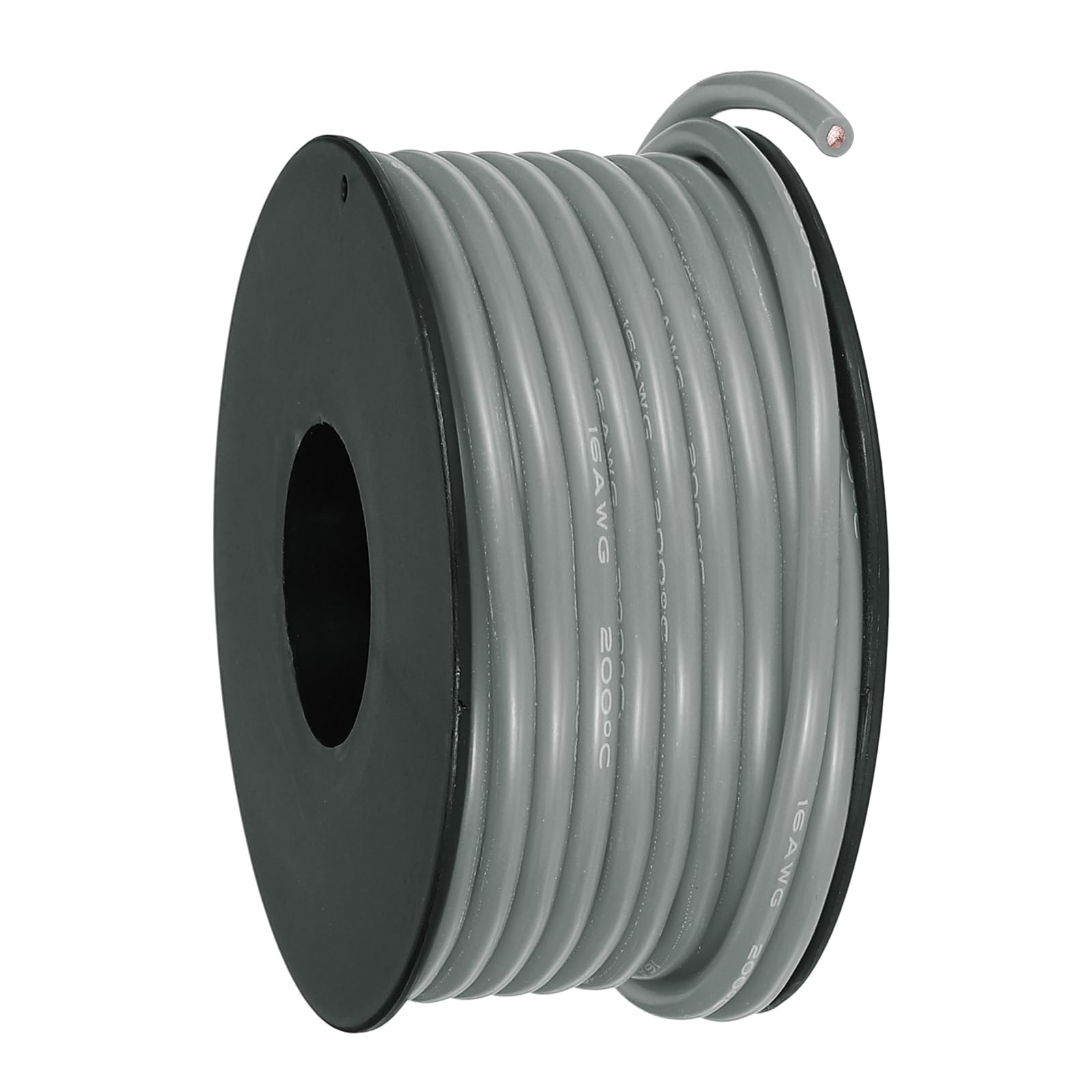 sourcing map 16AWG Flexible Silicone Wire 9m/30ft, 16 Gauge Tinned Copper Electrical Stranded Wire 200 Celsius/392 Fahrenheit High Temperature Hookup Spool for DIY Model Wiring, Gray