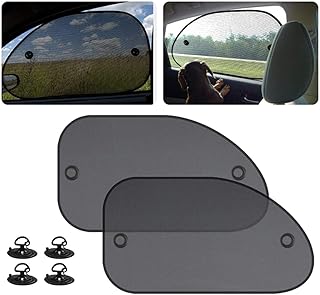 Universal Car Window Shade, 2 Pack Cling Sunshade for Car Windows - Sun, Glare and UV Rays Protection for Your Child, Blocks Over 98% of Harmful UV Rays, Baby Side Window Car Sun Shades (25.6"x15")