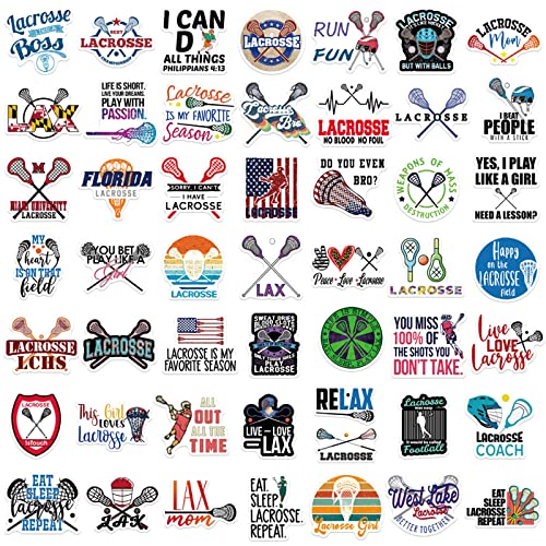 50 Pieces Lacrosse Stickers, Lacrosses Vinyl Stickers for Water Bottle, Helmet, Laptop, Phone, Lacrosses Gifts, Ball Party Favors, Sport Stickers Lacrosse Decorations for Kids Teens Boy - Image 6